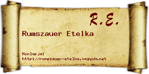 Rumszauer Etelka névjegykártya