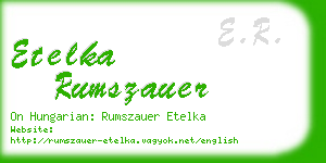 etelka rumszauer business card